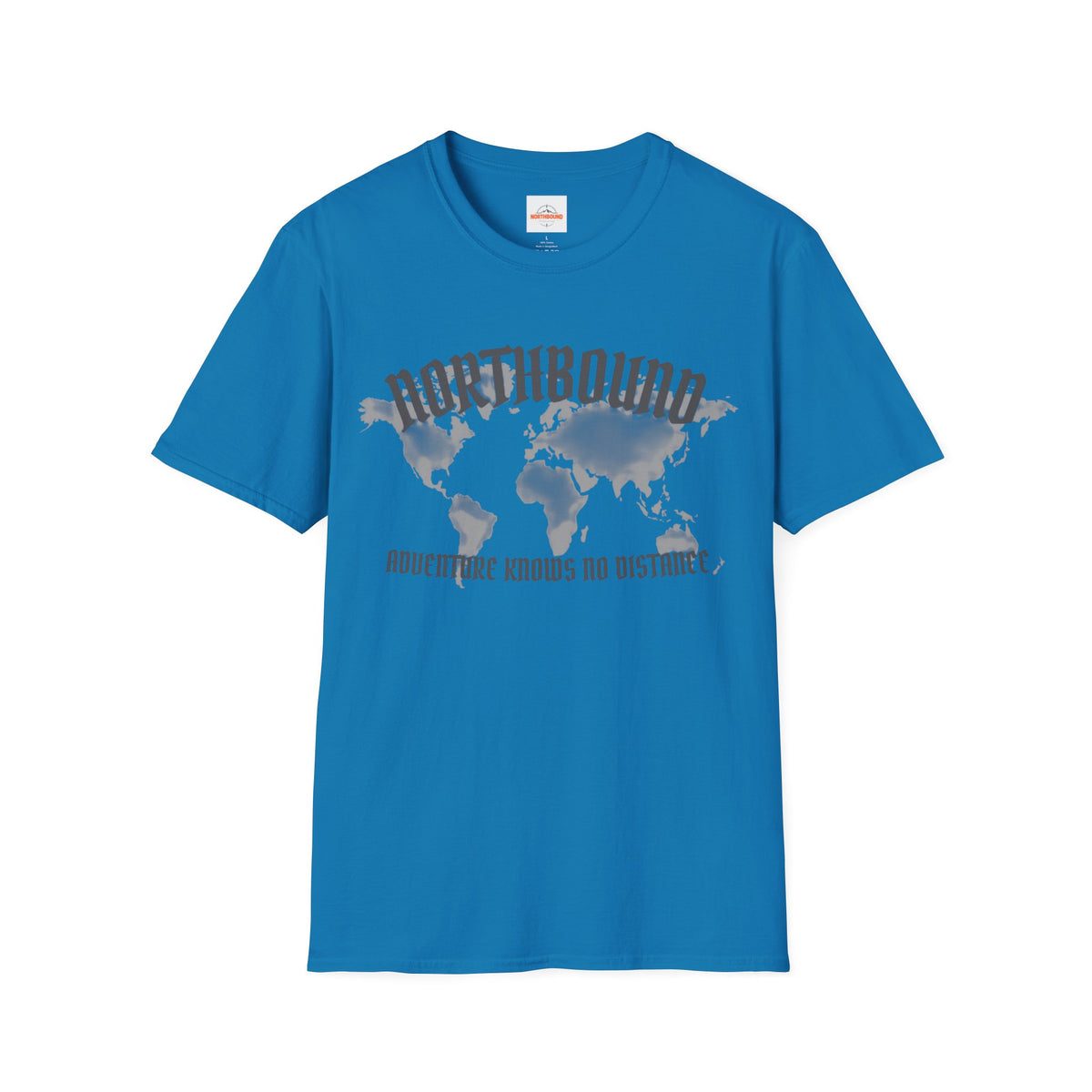 Northbound World Map T-Shirt — "Adventure Knows No Distance" Travel Tee
