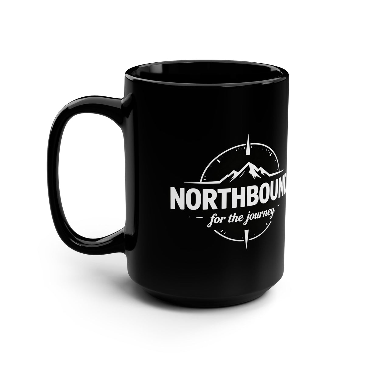 Northbound Black 15oz Mug — 'Northbound for the journey' Adventure Coffee Cup