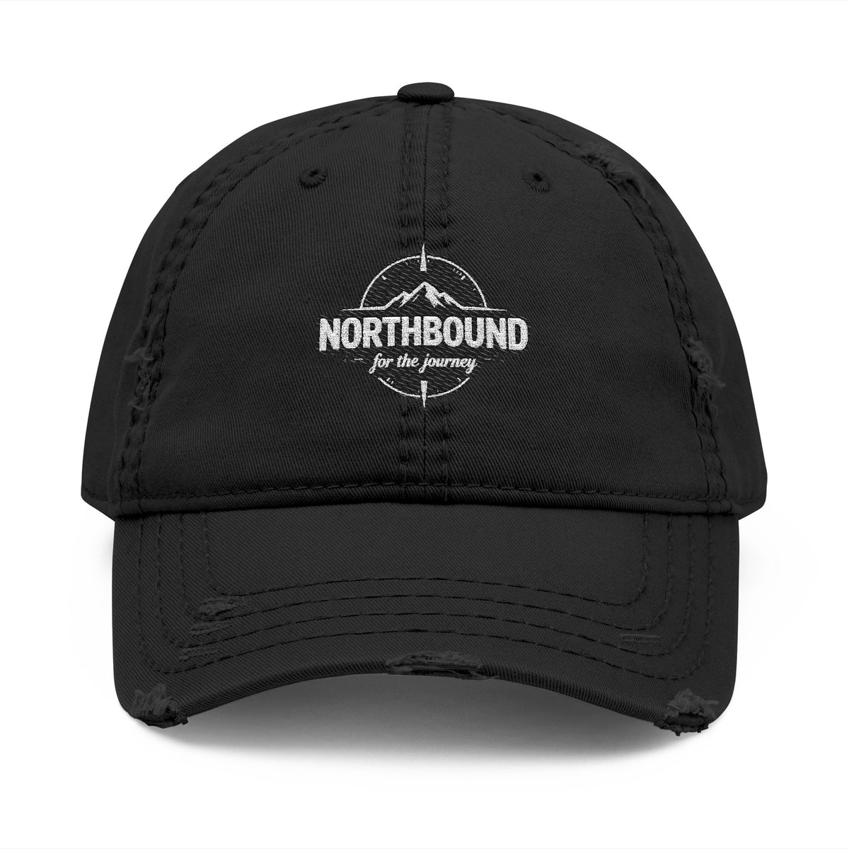 Distressed Embroidered 'Northbound' Dad Hat — Vintage Mountain Cap