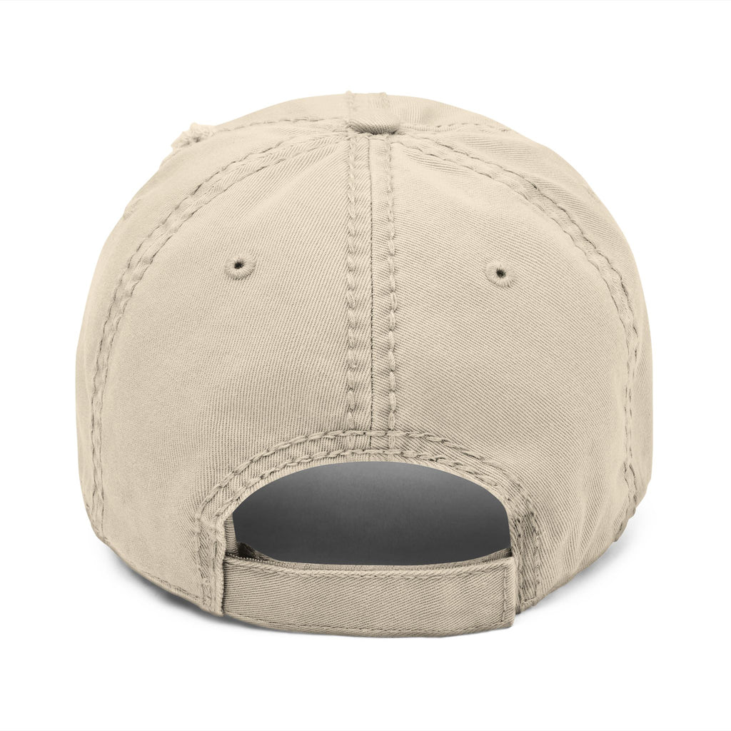 Distressed Embroidered Dad Hat — Wild Pack The Journey Graphic Cap