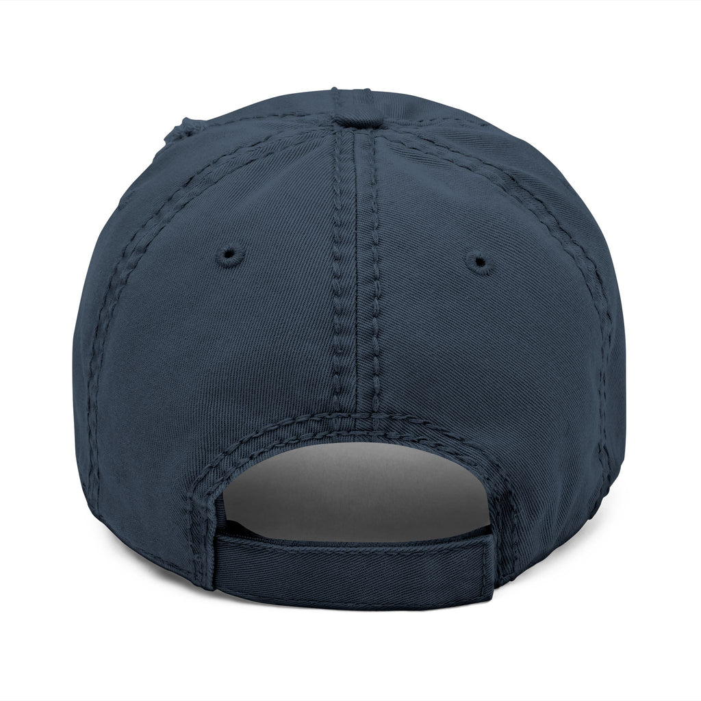 Distressed Embroidered Dad Hat — Wild Pack The Journey Graphic Cap