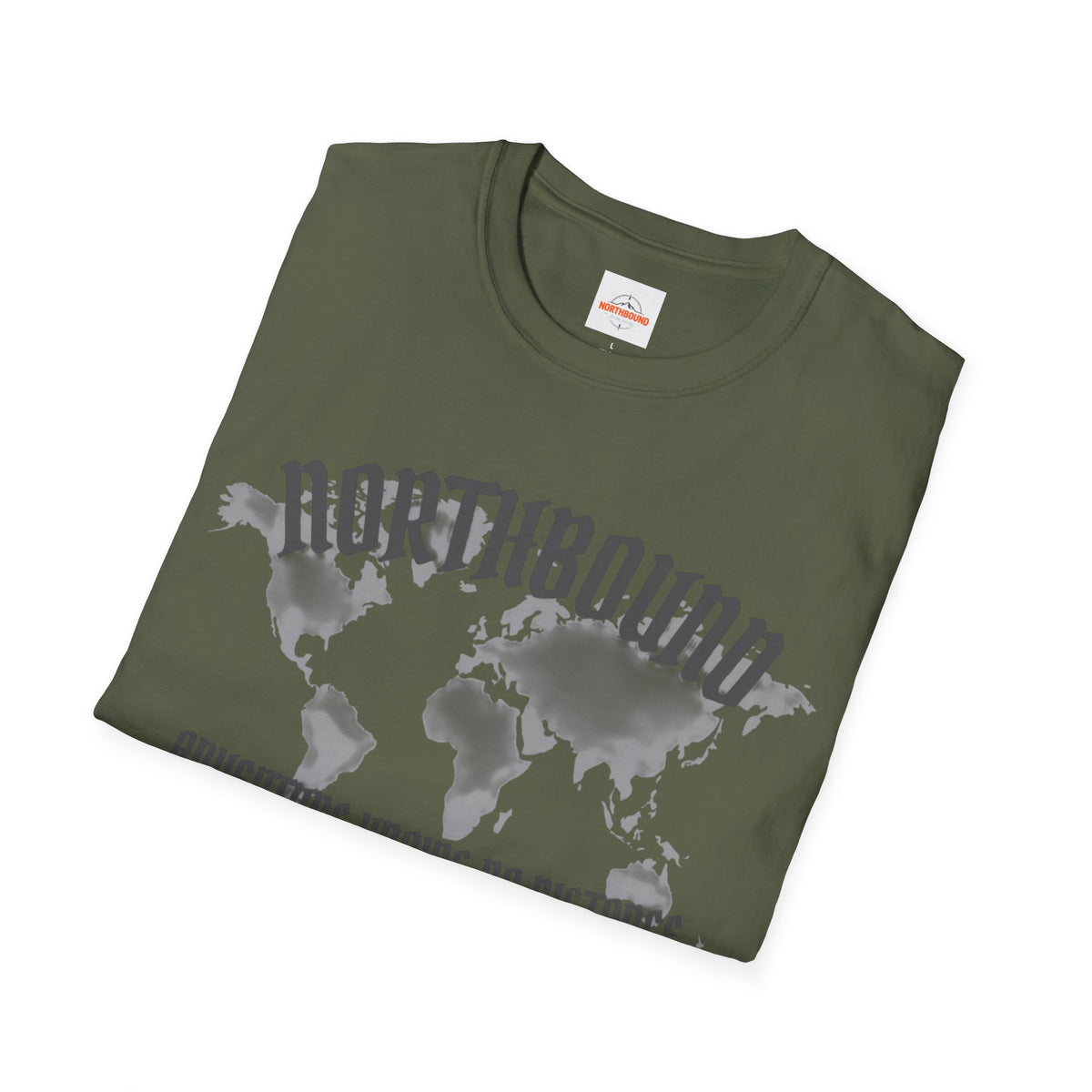 Northbound World Map T-Shirt — "Adventure Knows No Distance" Travel Tee