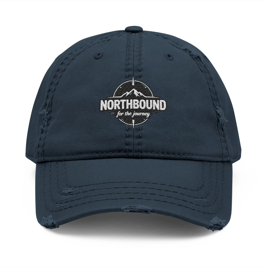 Distressed Embroidered 'Northbound' Dad Hat — Vintage Mountain Cap