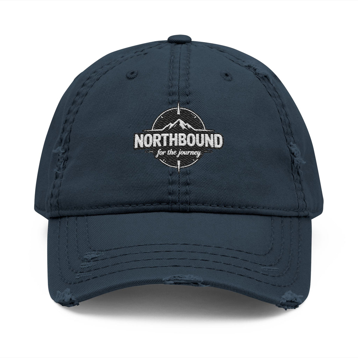 Distressed Embroidered 'Northbound' Dad Hat — Vintage Mountain Cap