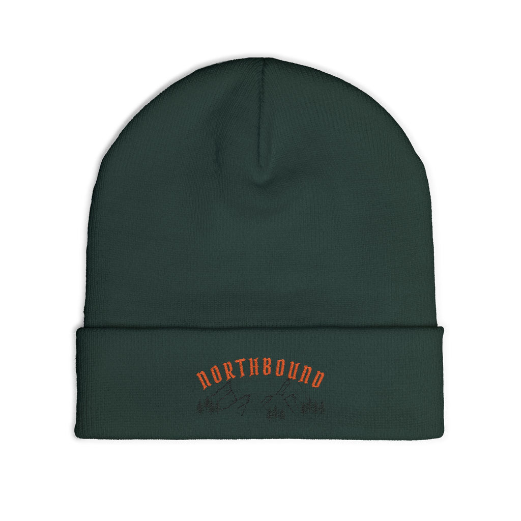 Northbound Embroidered Knit Beanie – Mountain & Pine Winter Hat
