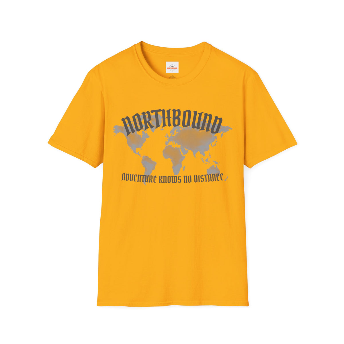 Northbound World Map T-Shirt — "Adventure Knows No Distance" Travel Tee