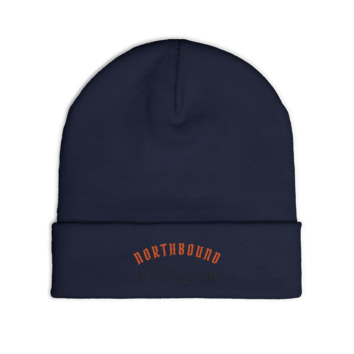 Northbound Embroidered Knit Beanie – Mountain & Pine Winter Hat