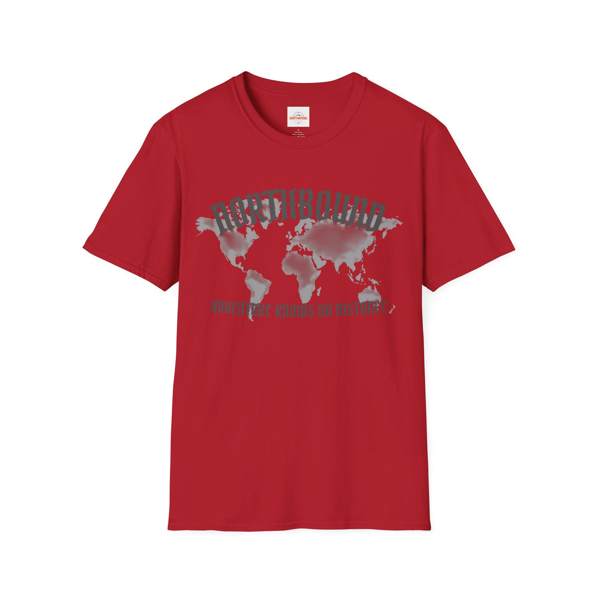 Northbound World Map T-Shirt — "Adventure Knows No Distance" Travel Tee