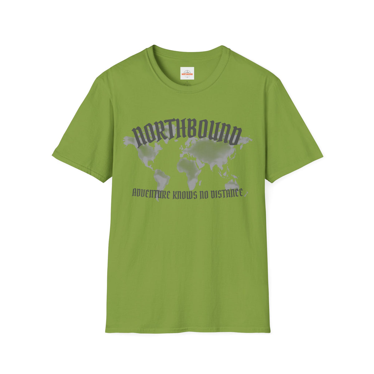 Northbound World Map T-Shirt — "Adventure Knows No Distance" Travel Tee