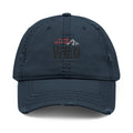 Distressed Embroidered Dad Hat — Wild Pack The Journey Graphic Cap