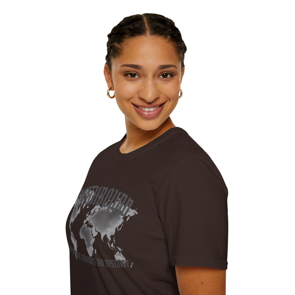 Northbound World Map T-Shirt — "Adventure Knows No Distance" Travel Tee