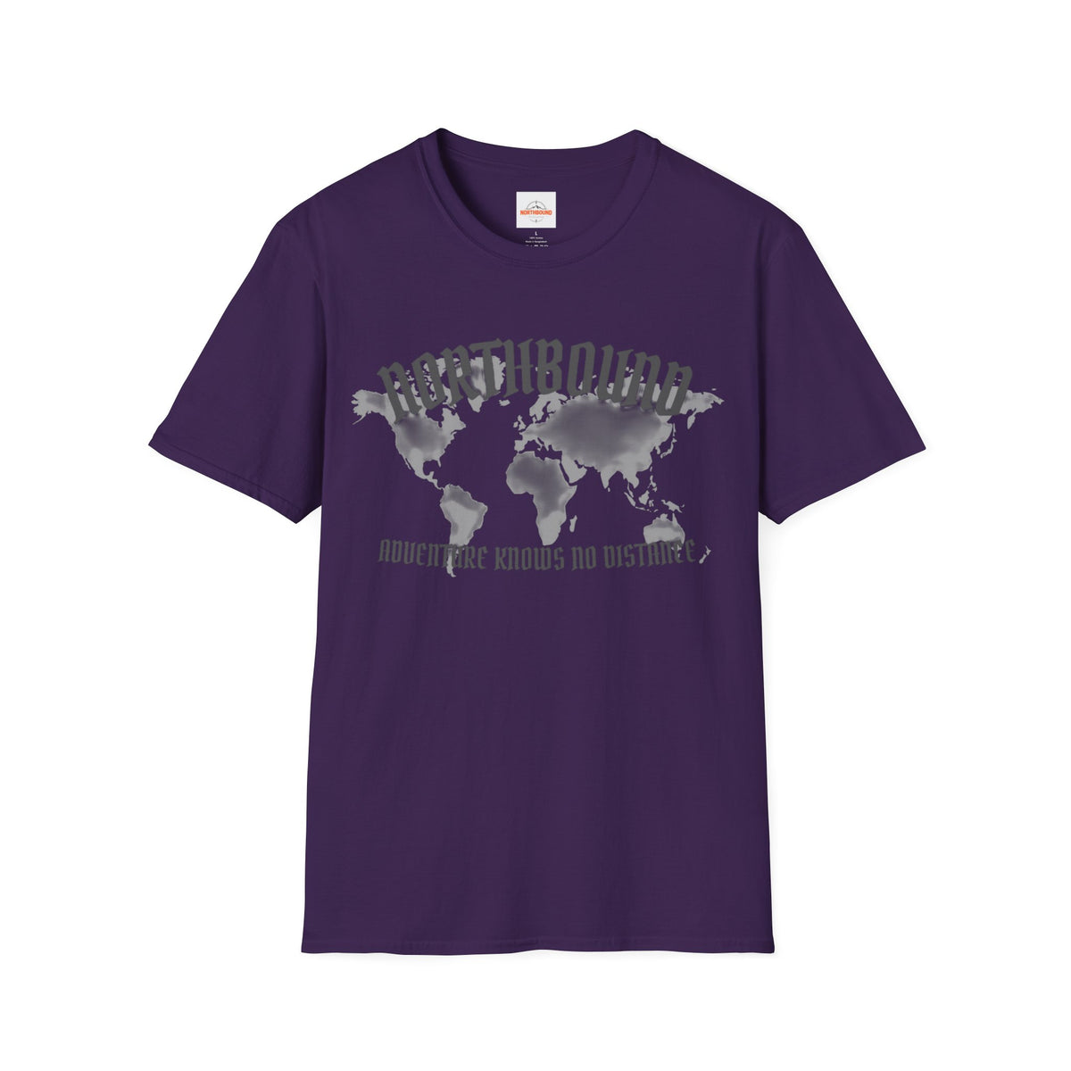 Northbound World Map T-Shirt — "Adventure Knows No Distance" Travel Tee