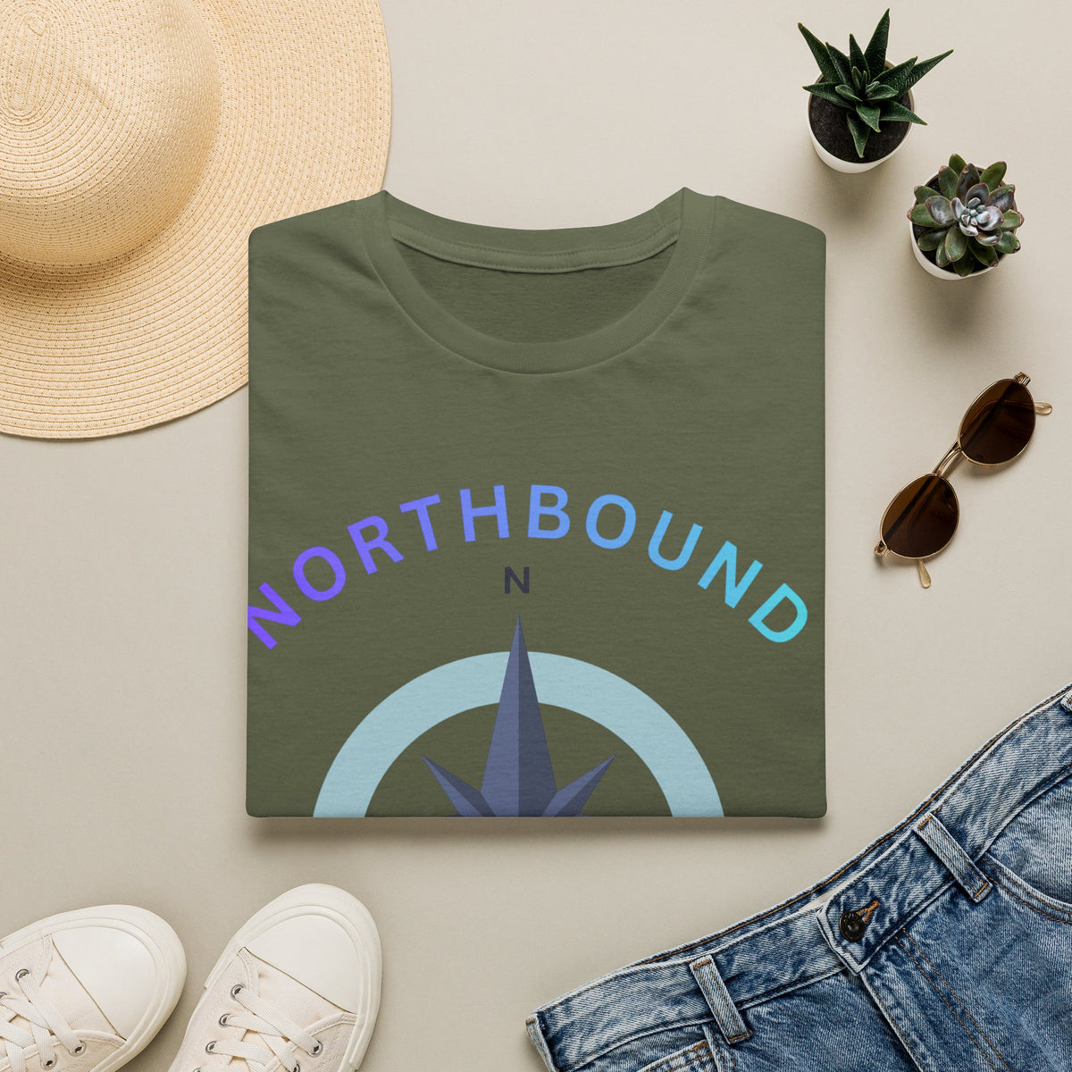 Northbound Compass T‑Shirt — Casual Adventure Graphic Tee
