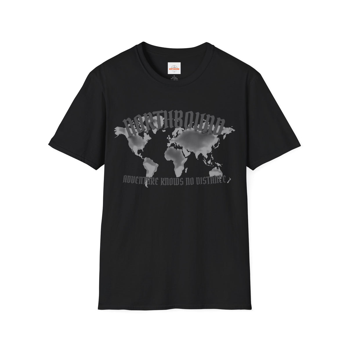 Northbound World Map T-Shirt — "Adventure Knows No Distance" Travel Tee