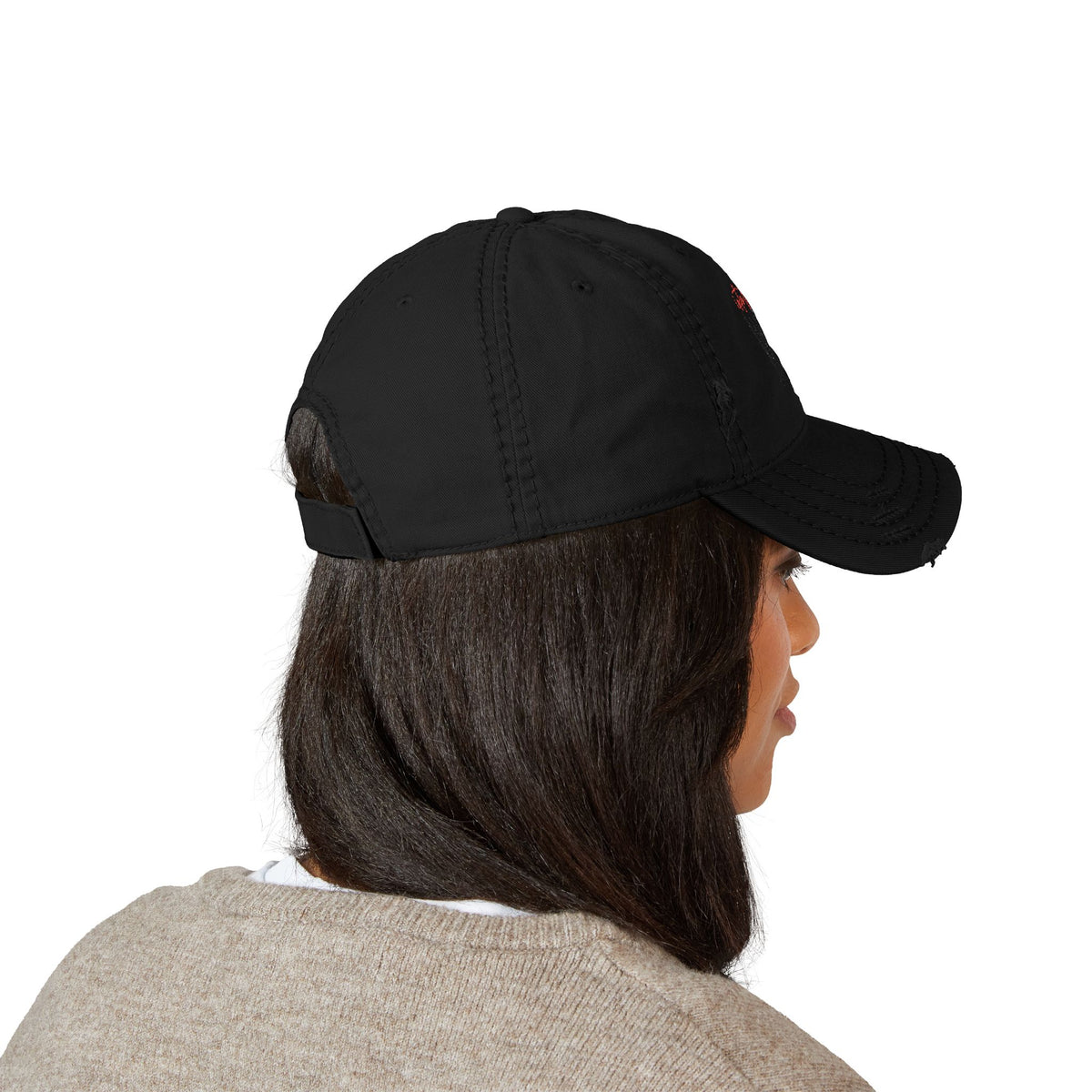 Distressed Embroidered Dad Hat — Wild Pack The Journey Graphic Cap