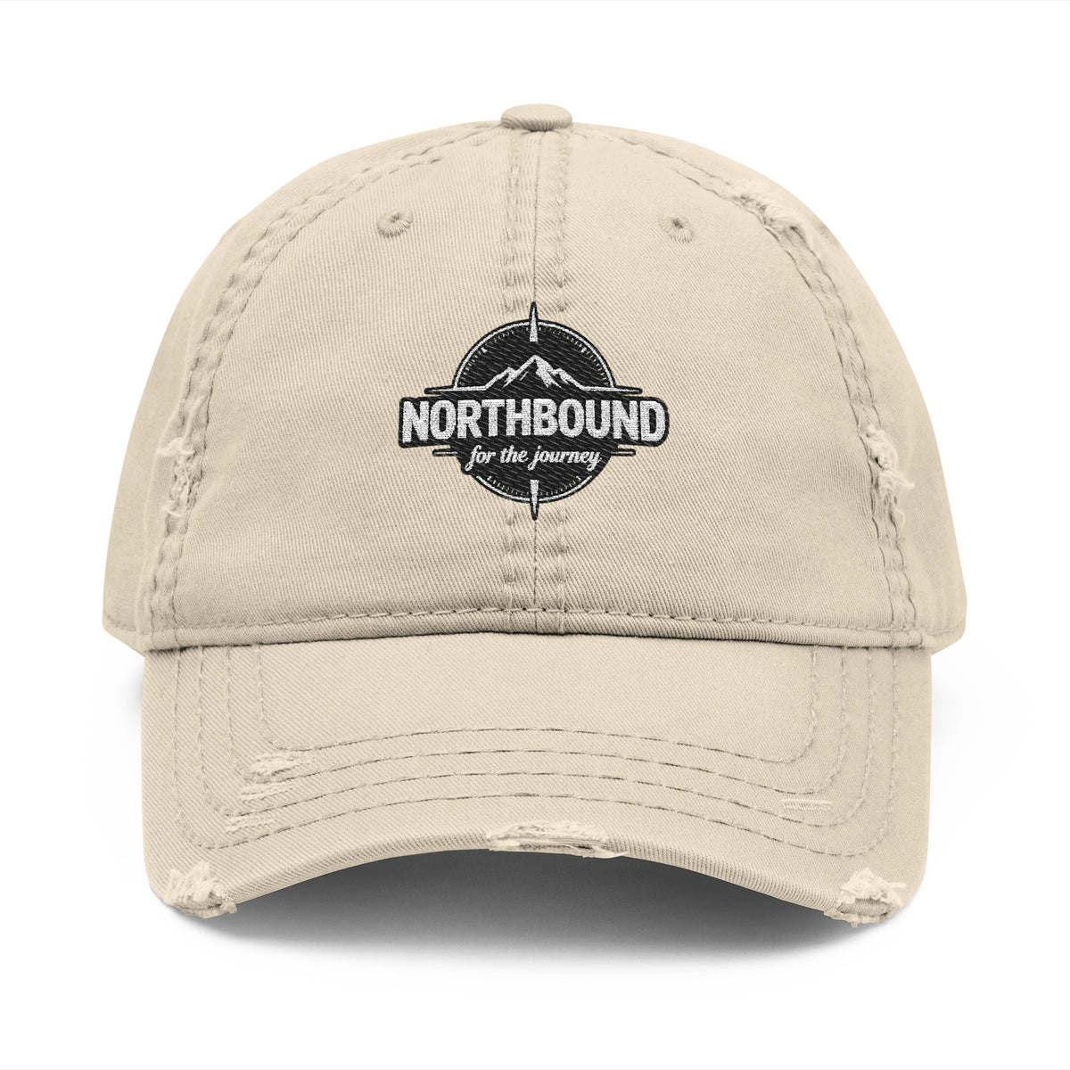 Distressed Embroidered 'Northbound' Dad Hat — Vintage Mountain Cap