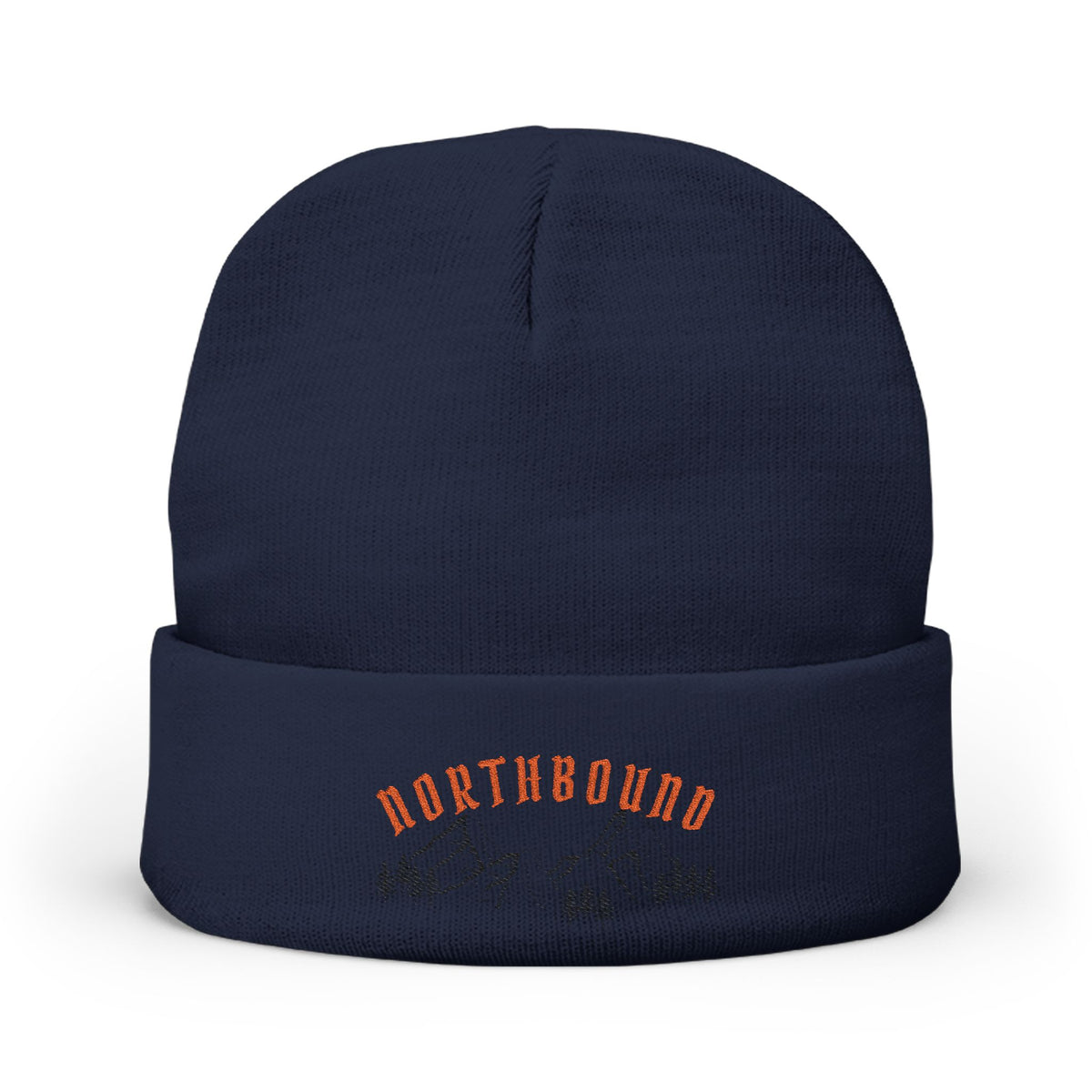 Northbound Embroidered Knit Beanie – Mountain & Pine Winter Hat