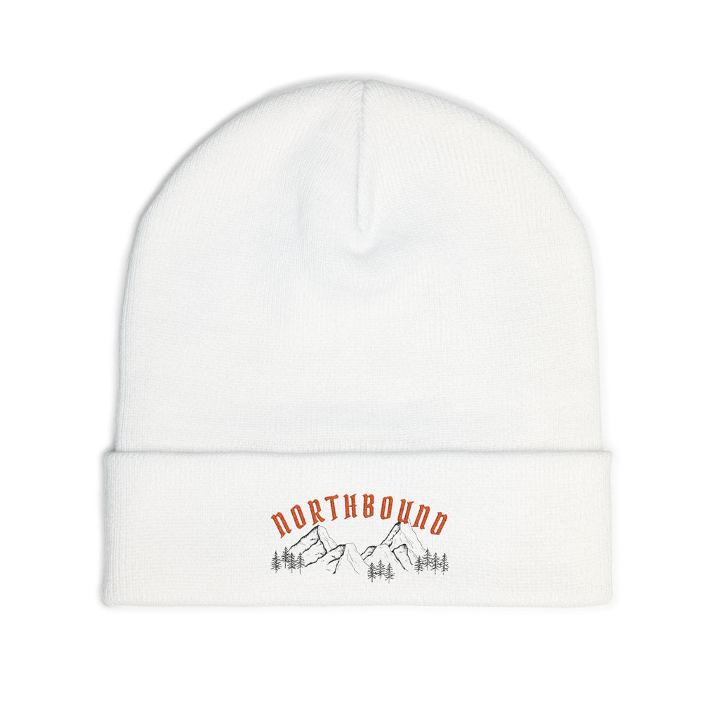 Northbound Embroidered Knit Beanie – Mountain & Pine Winter Hat