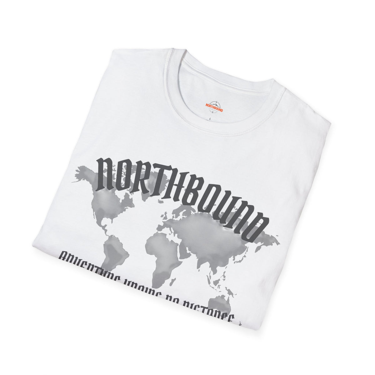 Northbound World Map T-Shirt — "Adventure Knows No Distance" Travel Tee