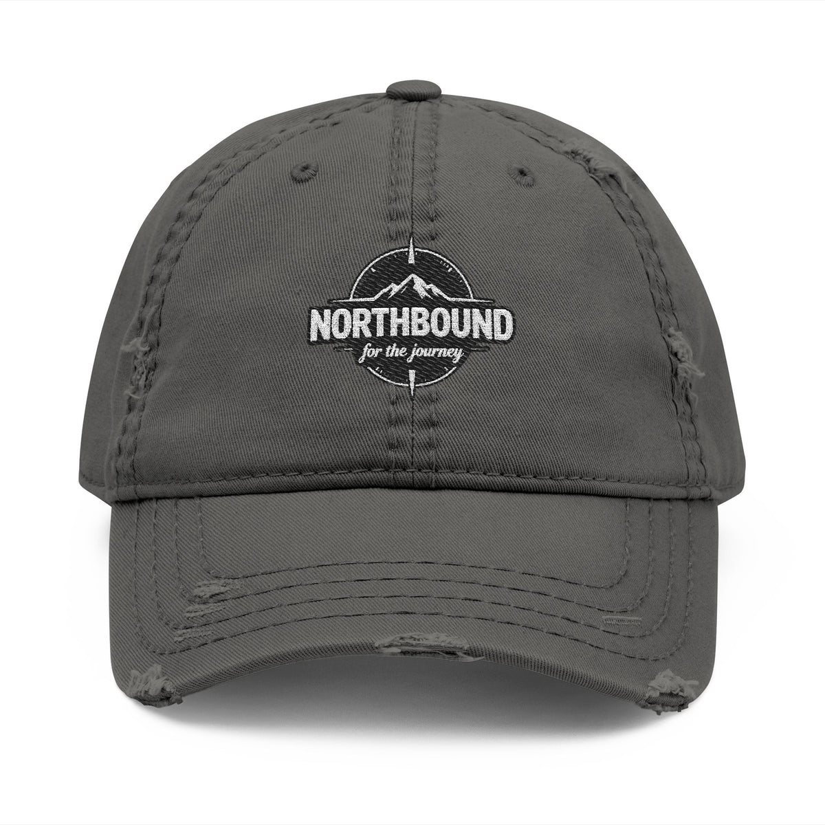 Distressed Embroidered 'Northbound' Dad Hat — Vintage Mountain Cap