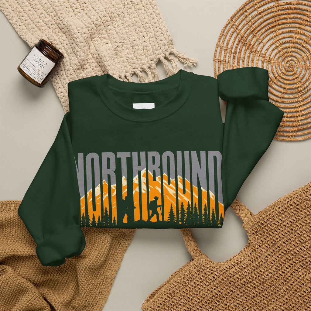 Northbound Crewneck Sweatshirt — 'Northbound for the Journey' Outdoor Adventure Pullover
