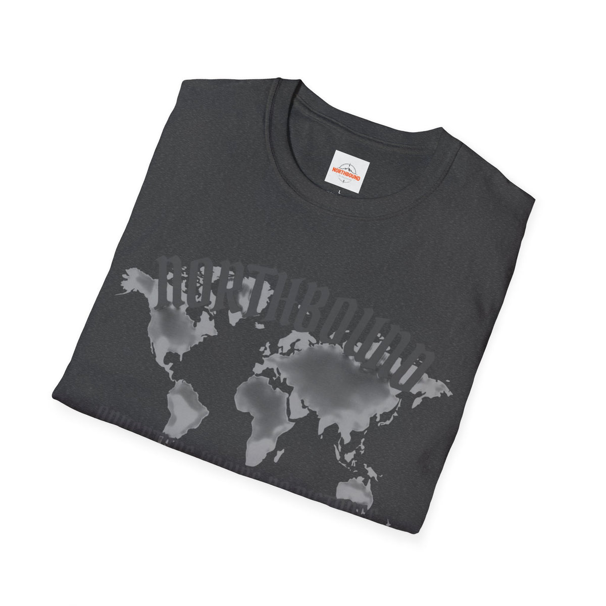 Northbound World Map T-Shirt — "Adventure Knows No Distance" Travel Tee