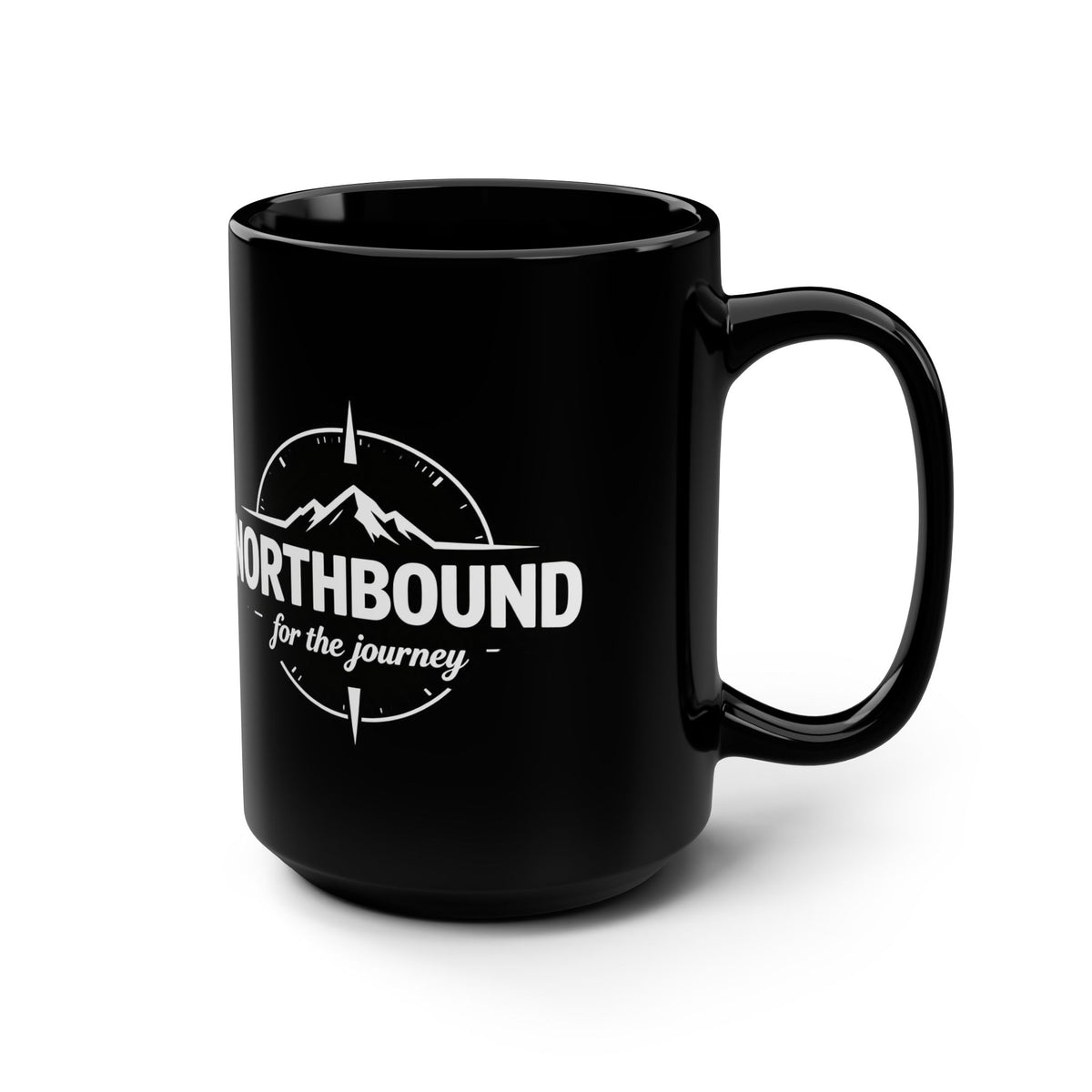 Northbound Black 15oz Mug — 'Northbound for the journey' Adventure Coffee Cup
