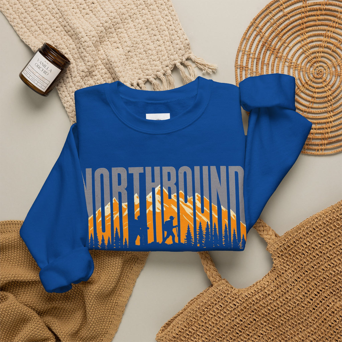 Northbound Crewneck Sweatshirt — 'Northbound for the Journey' Outdoor Adventure Pullover