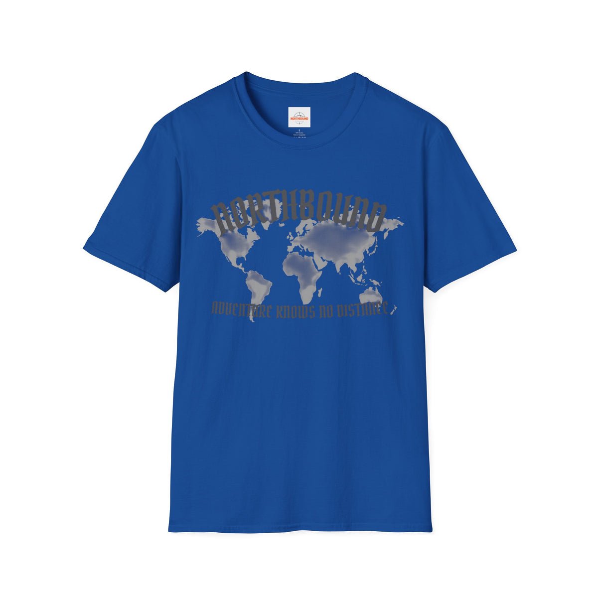 Northbound World Map T-Shirt — "Adventure Knows No Distance" Travel Tee