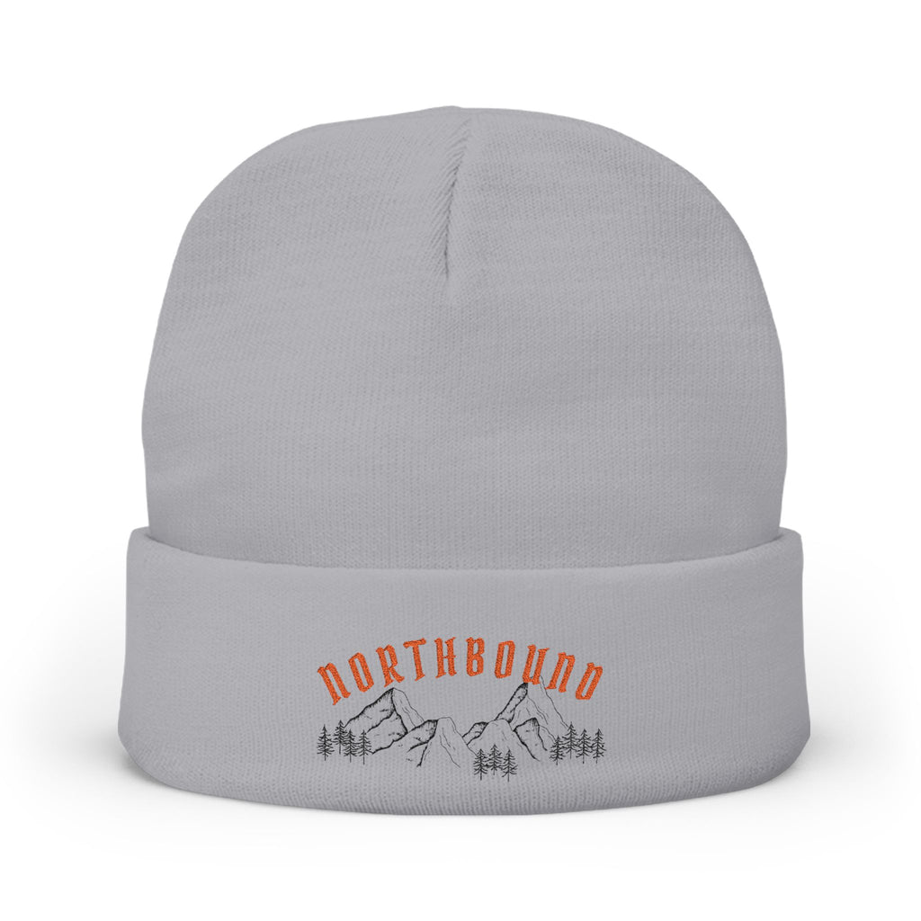 Northbound Embroidered Knit Beanie – Mountain & Pine Winter Hat