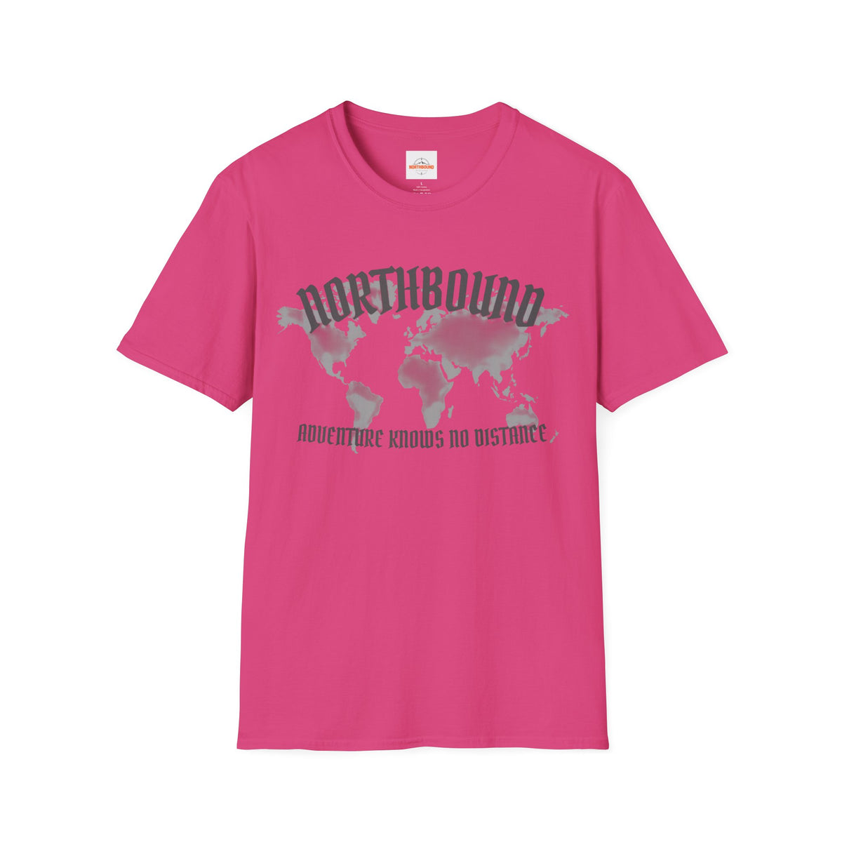 Northbound World Map T-Shirt — "Adventure Knows No Distance" Travel Tee