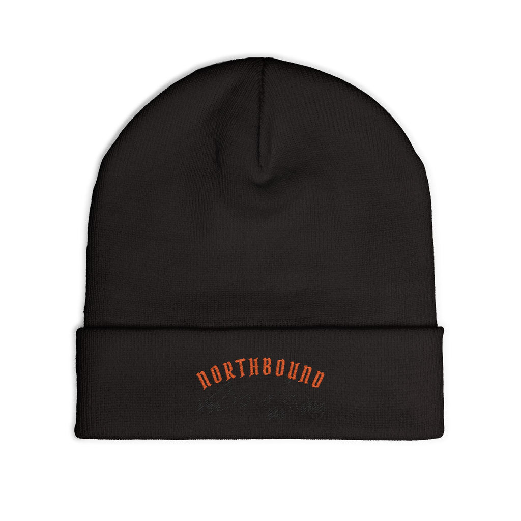 Northbound Embroidered Knit Beanie – Mountain & Pine Winter Hat