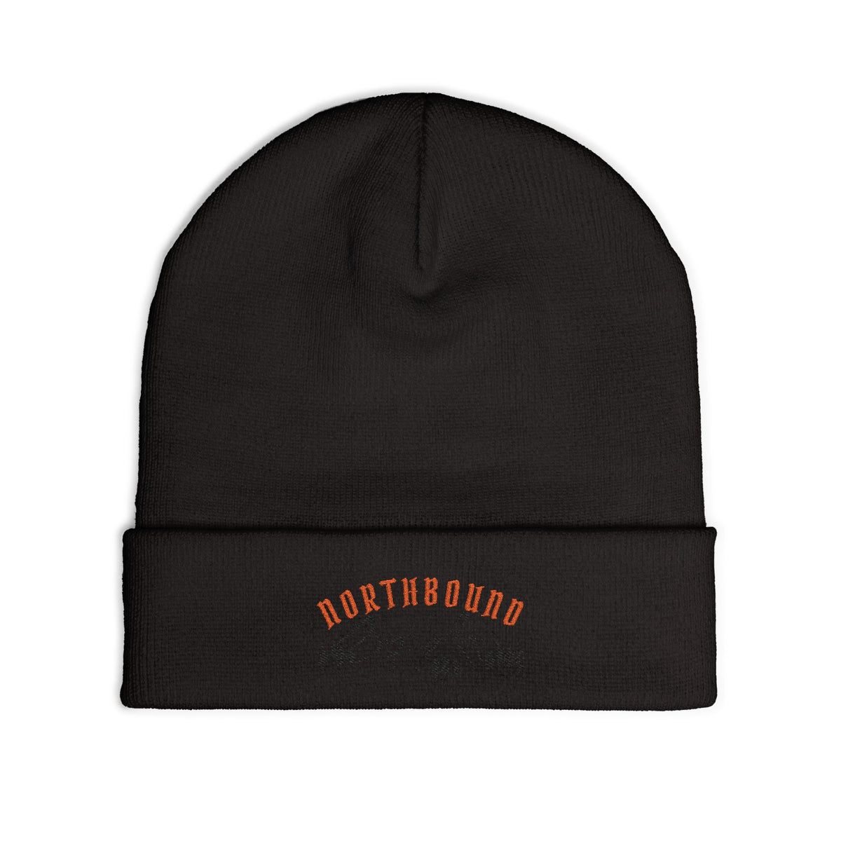 Northbound Embroidered Knit Beanie – Mountain & Pine Winter Hat