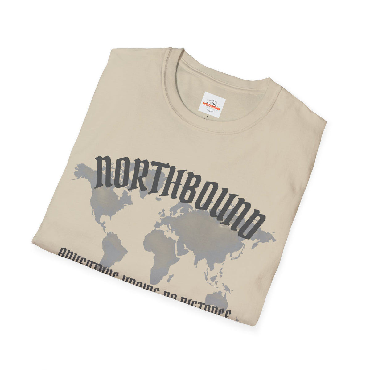 Northbound World Map T-Shirt — "Adventure Knows No Distance" Travel Tee