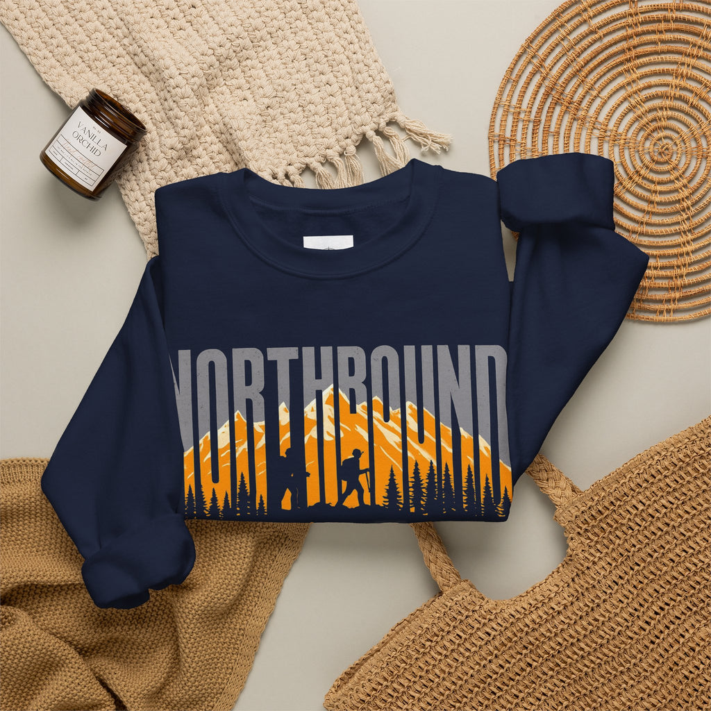 Northbound Crewneck Sweatshirt — 'Northbound for the Journey' Outdoor Adventure Pullover