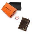 Men's RFID Leather Wallet with AirTag Holder