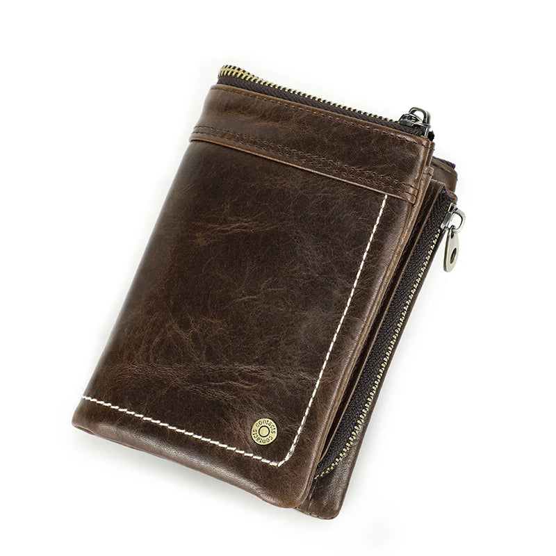 Men's RFID Leather Wallet with AirTag Holder