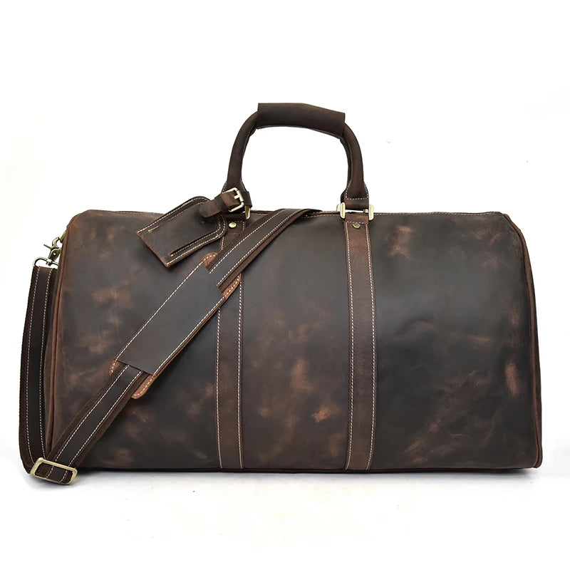 Men's Genuine Leather Duffle Bag