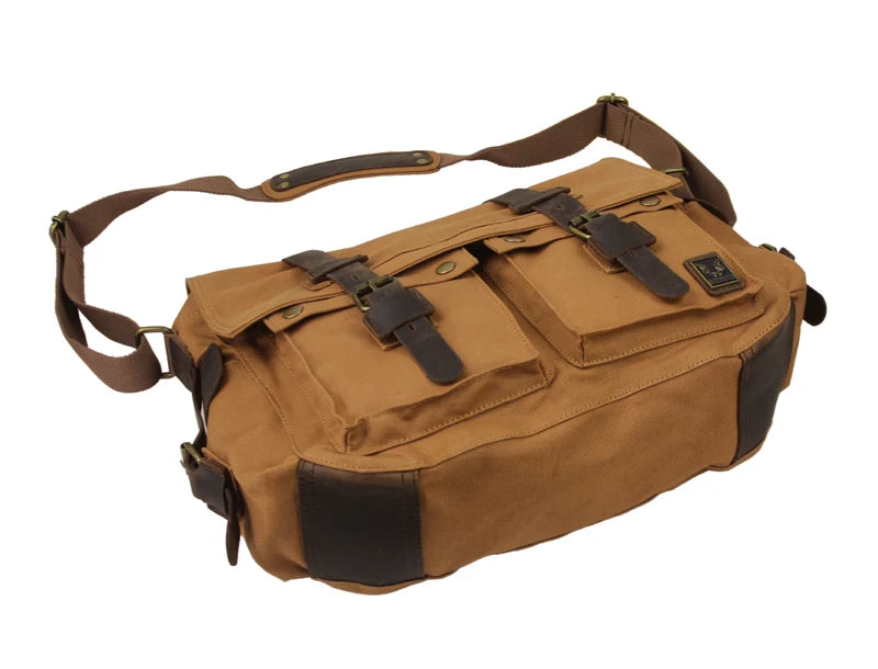 Canvas & Leather Messenger Bag