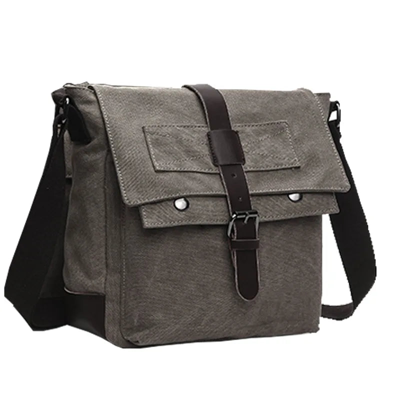 Men's Canvas Messenger Bag — Vintage Crossbody Shoulder Bag