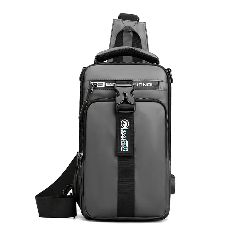 Waterproof Crossbody Bag for Men — USB Charging Anti-Theft Sling