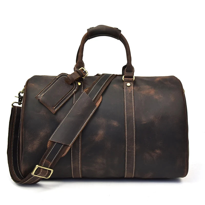 Men's Genuine Leather Duffle Bag