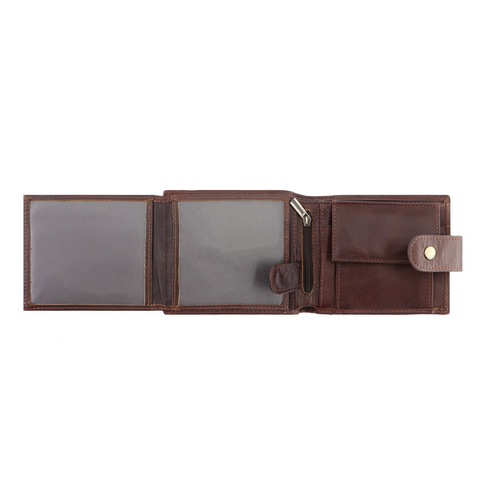 RFID Genuine Leather Men's Wallet — Slim Bifold Card Holder
