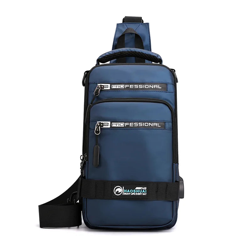 Waterproof Crossbody Bag for Men — USB Charging Anti-Theft Sling