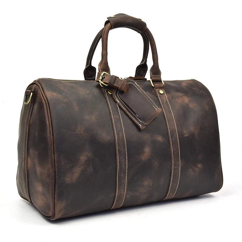 Men's Genuine Leather Duffle Bag