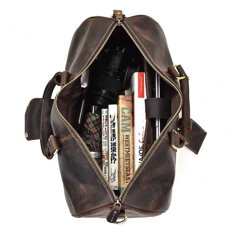Men's Genuine Leather Duffle Bag