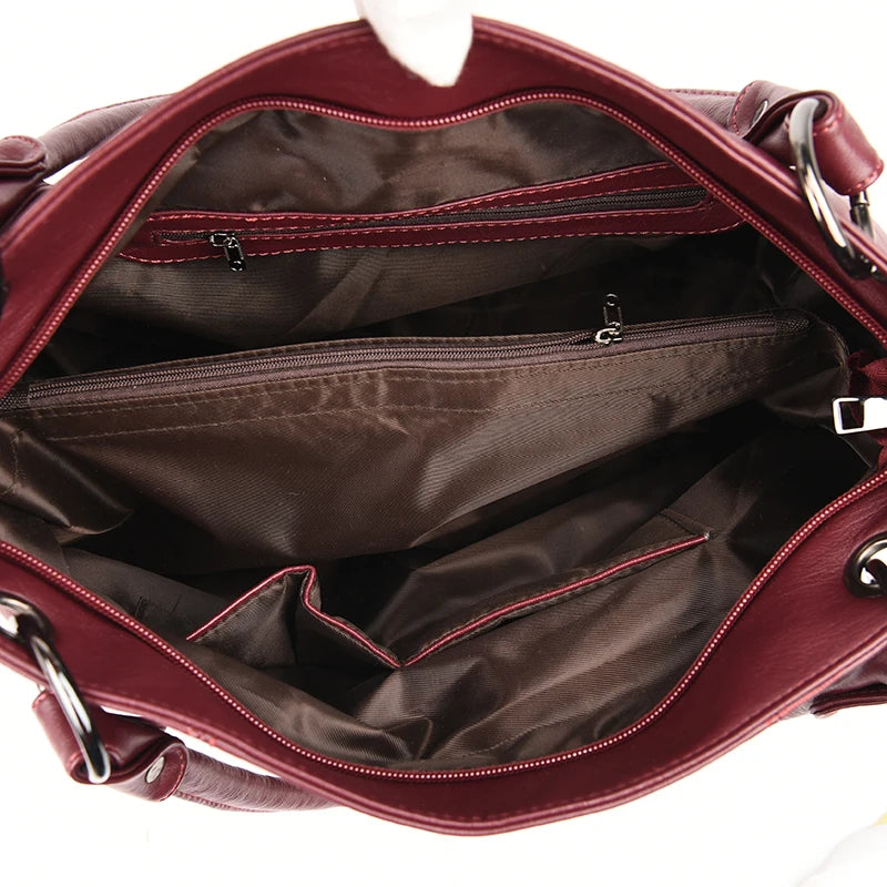 Slouchy Leather 2 way bag-Top Handles + Detachable Strap