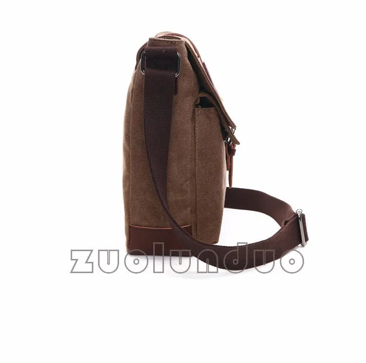 Men's Canvas Messenger Bag — Vintage Crossbody Shoulder Bag