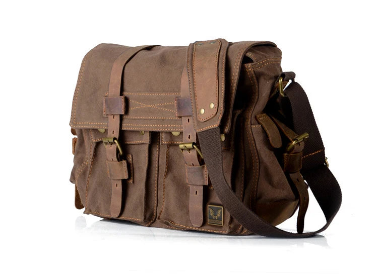 Canvas & Leather Messenger Bag