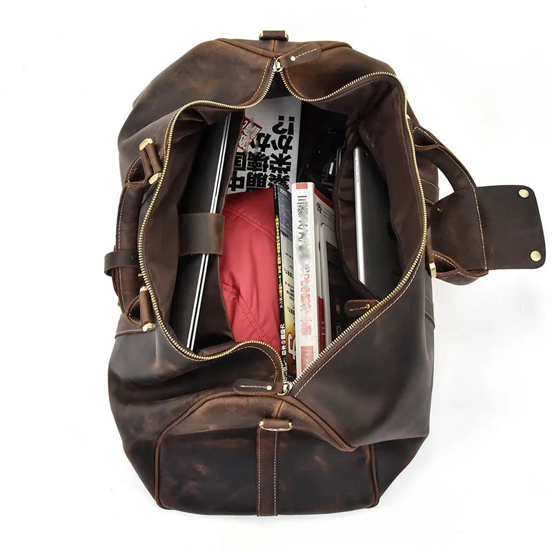 Men's Genuine Leather Duffle Bag
